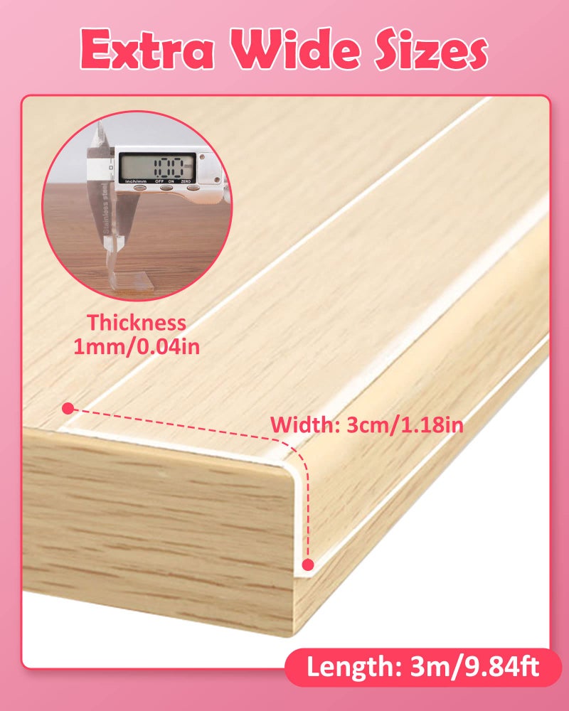 Loiion Baby Proofing  Clear Edge Protector Strip  Soft Corner Protectors for Kids  Baby Child Safety Corner Guards for Furniture Against Sharp Corners for Tables  Drawers  Sink  Wall 1.2in x 9.84ft - Image 5